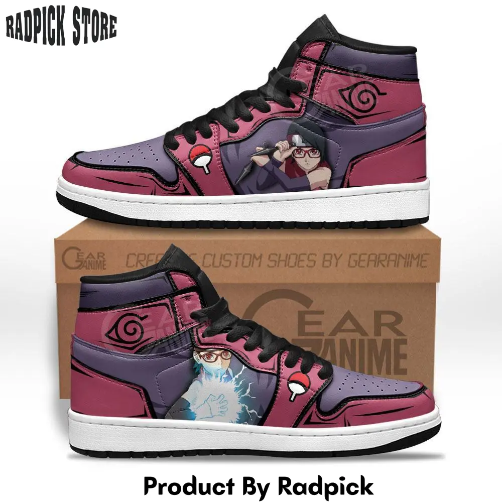 Uchiha sarada air jordan high top sneakers anime mn17  rp0352534